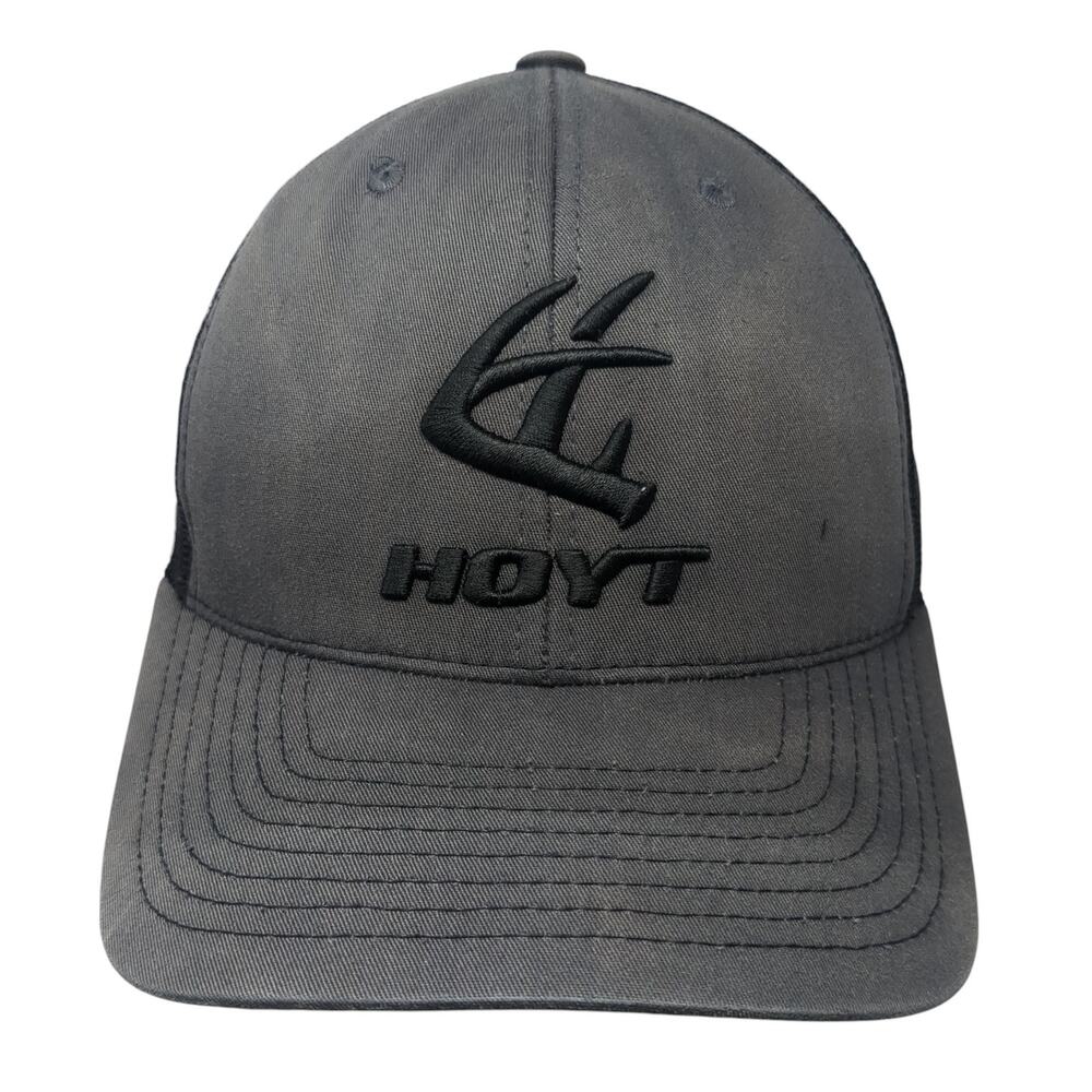 Hoyt Snapback Trucker Hat Gray One Size Adjustable Embroidered Mesh Back